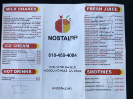 Nostal Cafe menu