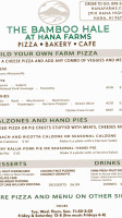 Hana Farms Roadside Stand, Pizza Oven And Bakery menu