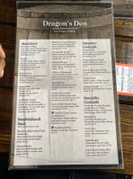 Dragon Distillery menu