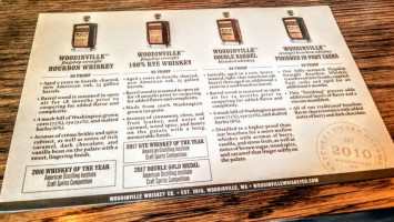 Woodinville Whiskey Co. menu