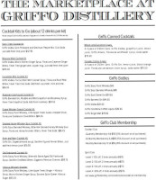 Griffo Distillery menu