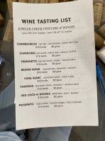 Jowler Creek Vineyard Winery menu