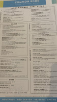 Common Bond Bistro Bakery menu