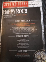 Spotted Horse Tavern menu