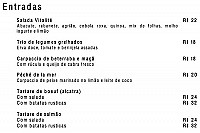 Canaille Bar menu