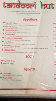 Tandoori Hut Indian menu
