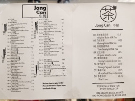 Jong Can menu