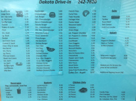 Dakota Drive Inn menu