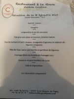 Le De La Gare menu