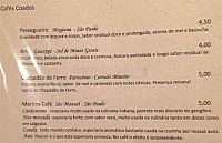 Cafezal Cafés Especiais menu
