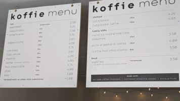 Koffie menu