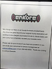 Enkore Bellevue Karaoke menu