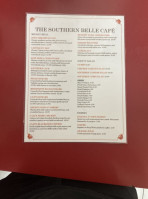 The Southern Belle Café menu