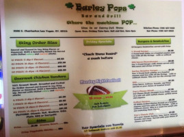 Barley Pops menu