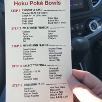 Hoku Poke menu