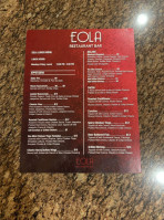 Eola Restaurant Bar menu