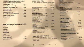 Fatto A Mano, The Pasta Shop menu