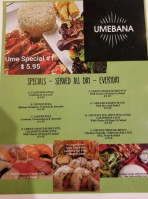 Umebana (old Maki-yaki) menu