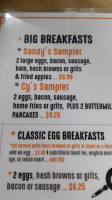 Sandys Cafe 98 menu
