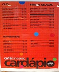 Café Cine SESC menu
