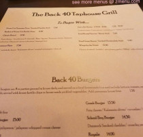 The Back 40 Gastropub menu