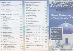 Grillrestaurant Sandorini menu