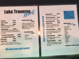 Lake Traverse Resort menu