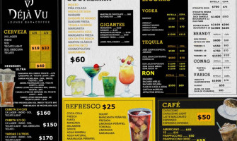 Deja Vu Lounge Coffee menu