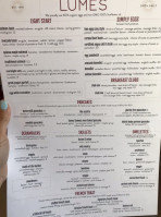 Lumes Brunch Cafe menu