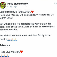 Hello Blue Monkey Aonang Time Story menu
