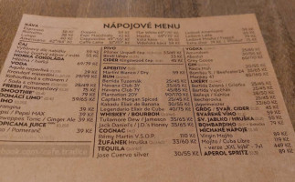 Café Interier Tradice 1894 menu