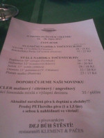 Černokostelecký Zájezdní Pivovár menu