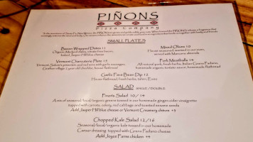 Piñons Pizza Company menu