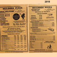 Muldoon Pizza menu