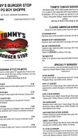 Tommy's Burger Stop menu