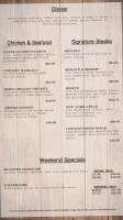 The Barn Restaurant menu