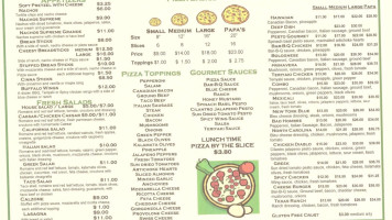 Papa's Pizza menu