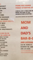 Mom And Dad's -b-que menu