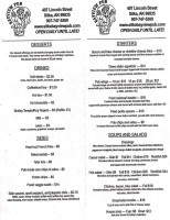 Bayview Restaurant menu