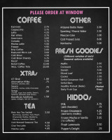 Uncle Bean’s Coffee menu