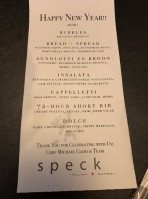 Speck Italian Eatery menu
