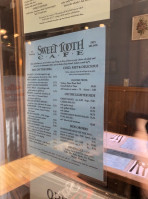 Sweet Tooth Cafe menu