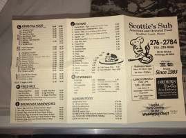 Scottie's Sub menu