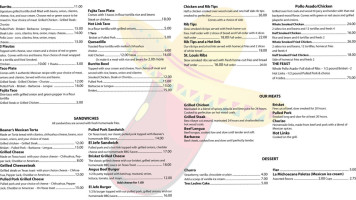 Chingon Tex-mex Bbq menu