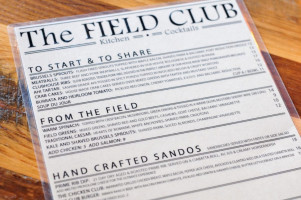 The Field Club menu