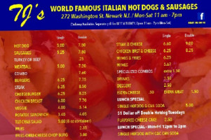 Tj's Italian Style Hot Dogs Sausages menu