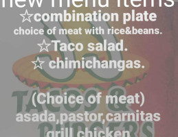 Jj's Tacos And Burgers menu