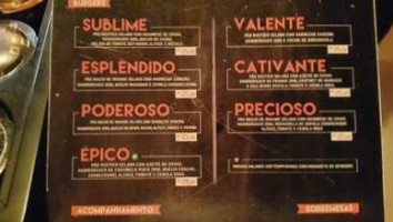 Sublime Burger menu