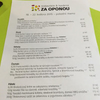 Restaurace Za Oponou menu