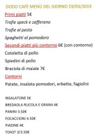 Tavola Calda Trattoria Dodo Cafe menu